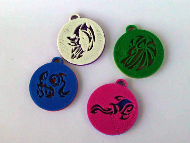 Pendants. Zodiac signs. Water. 3D Print 30726