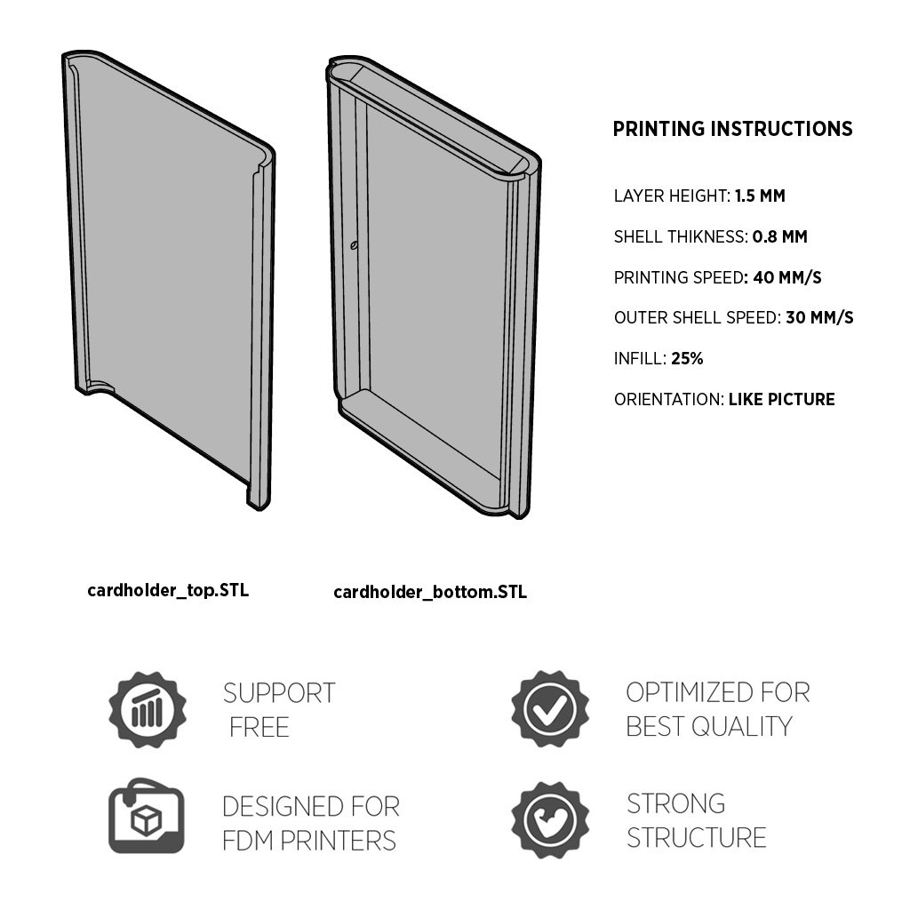 STL file FLASH BUSINESS CARD HOLDER 👛・3D printable model to download・Cults