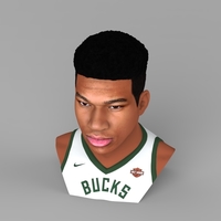 Giannis Antetokounmpo bust ready for full color 3D printing - Thumbnail 10