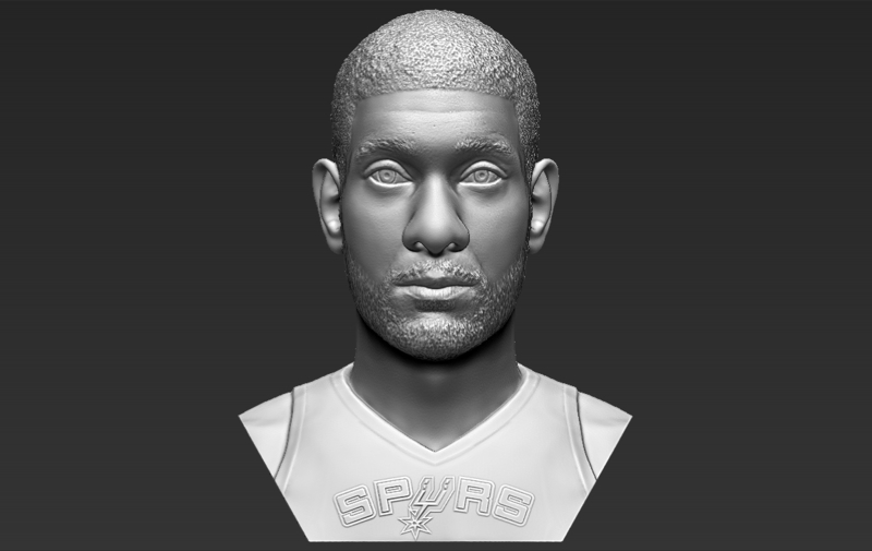 Tim Duncan bust 3D printing ready stl obj formats