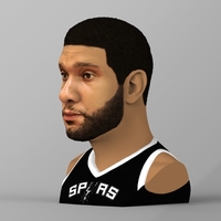 Tim Duncan bust ready for full color 3D printing - Thumbnail 3