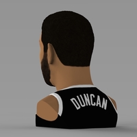 Tim Duncan bust ready for full color 3D printing - Thumbnail 5