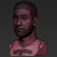 Tim Duncan bust ready for full color 3D printing - Thumbnail 24