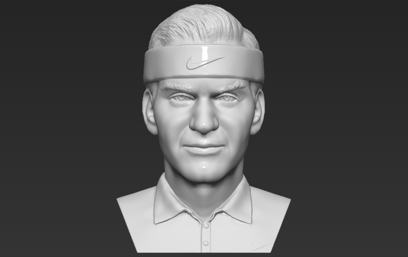 Roger Federer bust 3D printing ready stl obj formats