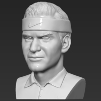 Roger Federer bust 3D printing ready stl obj formats - Thumbnail 2