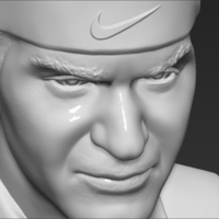 Roger Federer bust 3D printing ready stl obj formats - Thumbnail 17