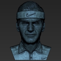 Roger Federer bust 3D printing ready stl obj formats - Thumbnail 23