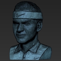 Roger Federer bust 3D printing ready stl obj formats - Thumbnail 24