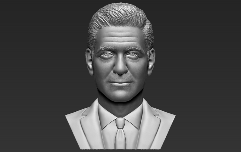 George Clooney bust 3D printing ready stl obj formats