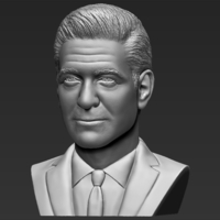 George Clooney bust 3D printing ready stl obj formats - Thumbnail 2