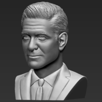 George Clooney bust 3D printing ready stl obj formats - Thumbnail 3
