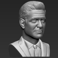 George Clooney bust 3D printing ready stl obj formats - Thumbnail 10