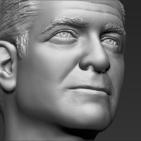 George Clooney bust 3D printing ready stl obj formats - Thumbnail 18