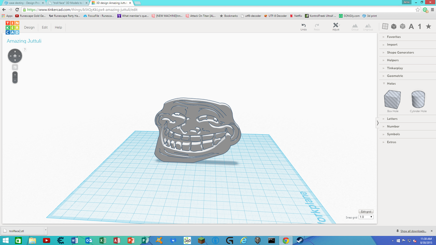 3d troll face 3D Print 30978