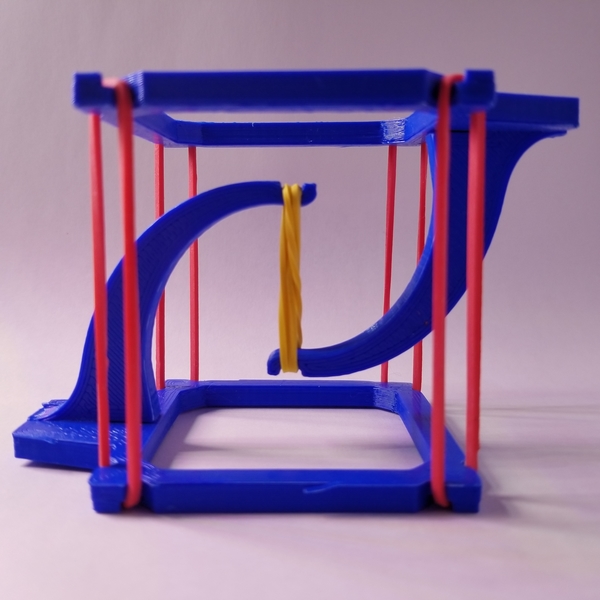 Impossible tensegrity table. Rubber band edition. Slide together
