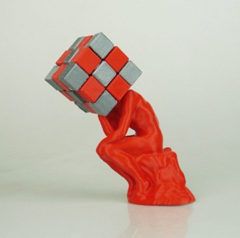 The Thinker / Rubik's Cube 