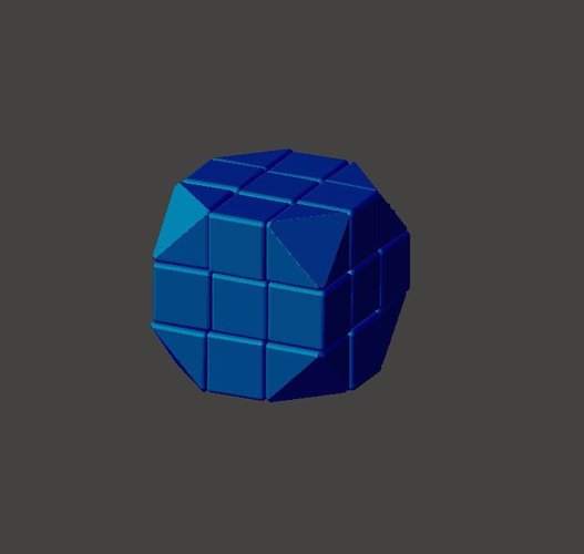 Truncated Rubik's Cube Corner 3D Print 31096
