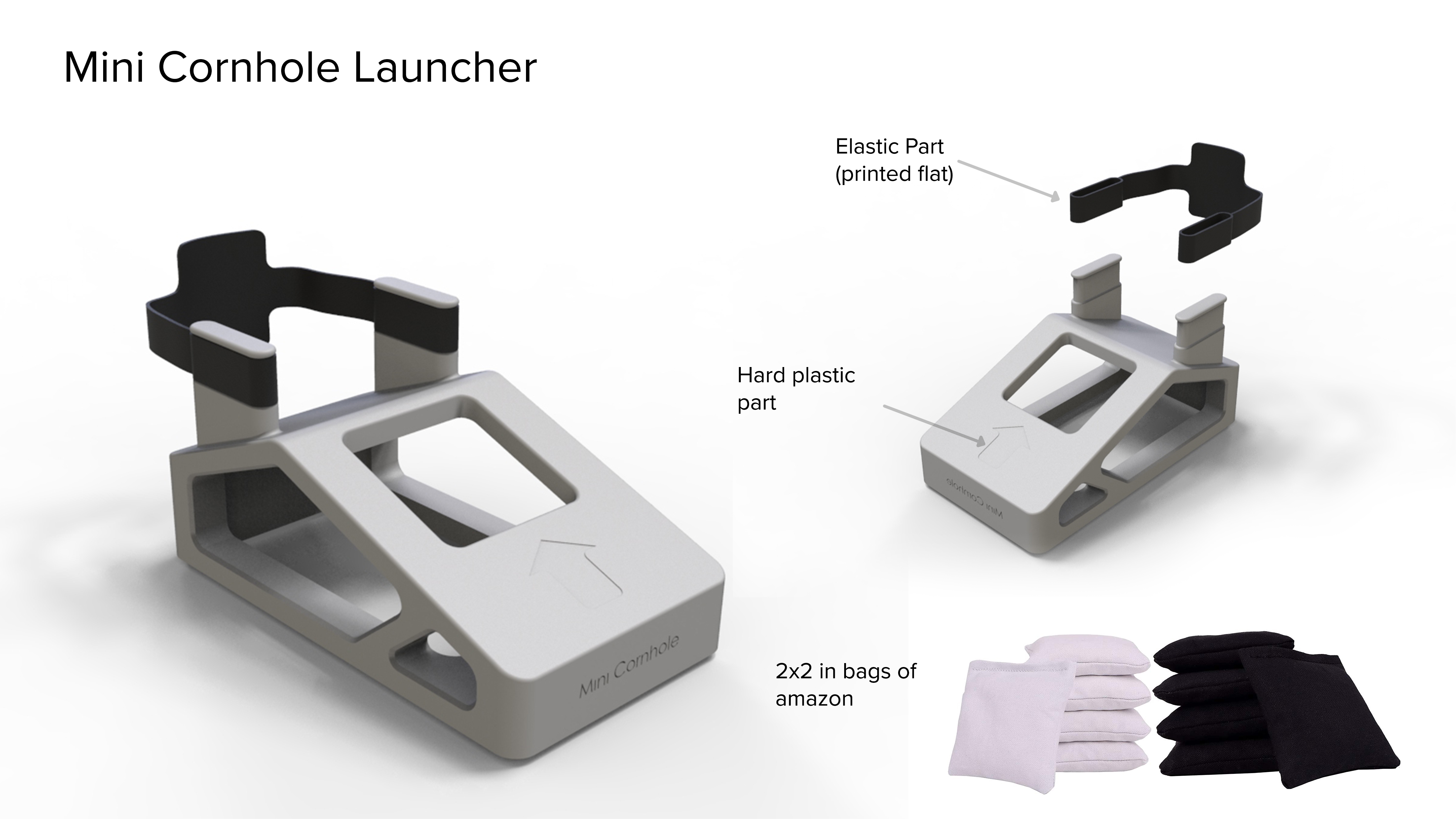 Tabletop Cornhole Launcher 3D Print 314115