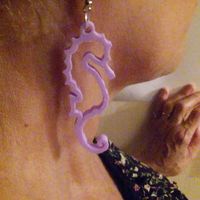 Small Seahorses Earrings 3D Printing 31437