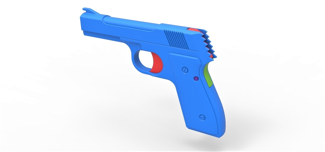Five-shot toy pistol for rubber bands 3D Print 314539