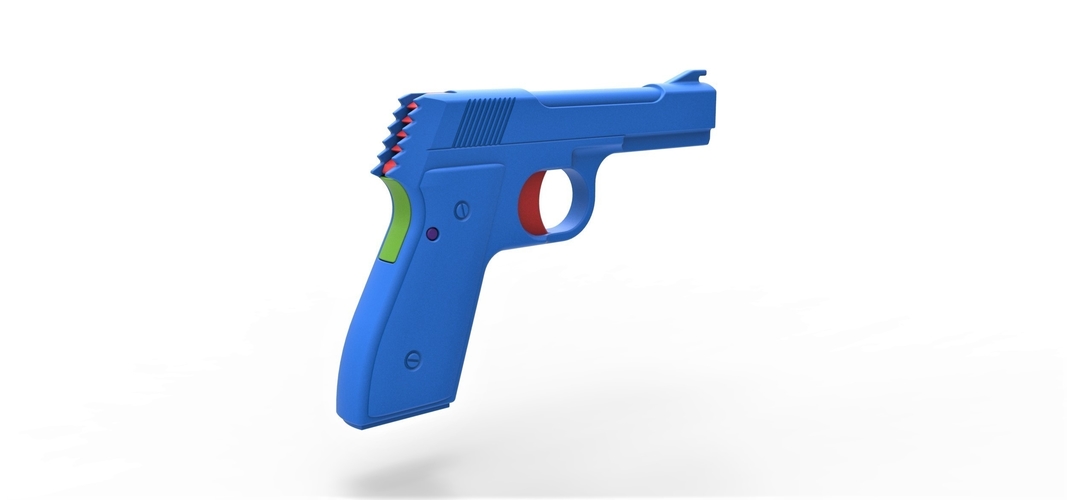 Five-shot toy pistol for rubber bands 3D Print 314542