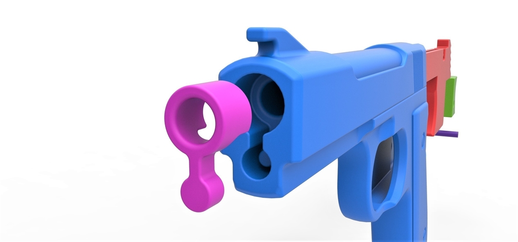 Five-shot toy pistol for rubber bands 3D Print 314548