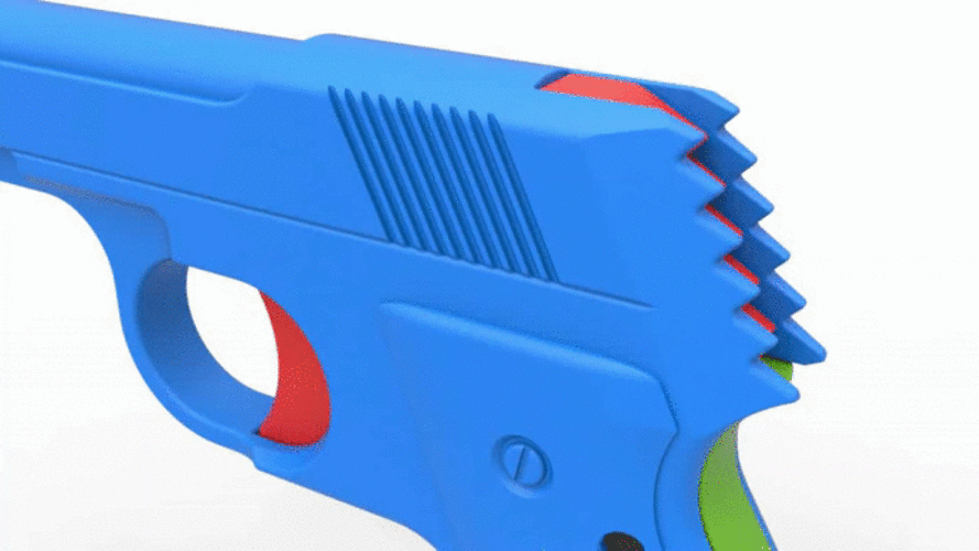 Five-shot toy pistol for rubber bands 3D Print 314549