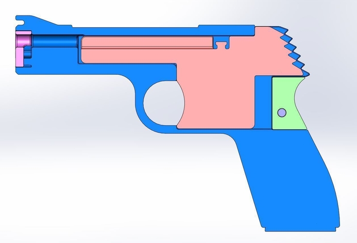 Five-shot toy pistol for rubber bands 3D Print 314550