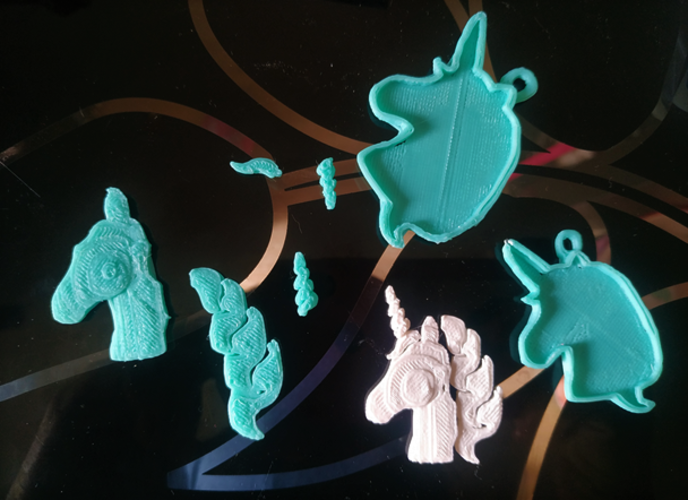 Unicornio Unicorn earring or Keychain 3D Print 314625