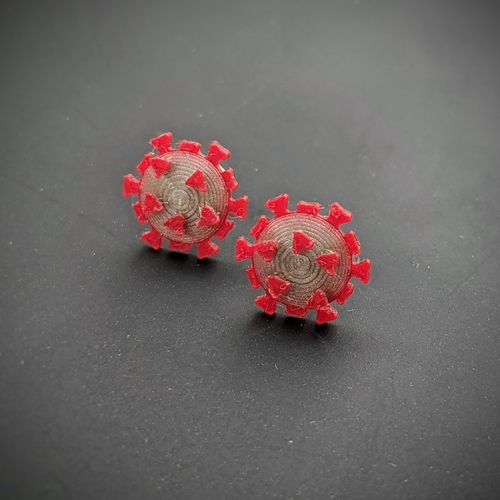 Coronavirus Earrings (stud) 3D Print 314649