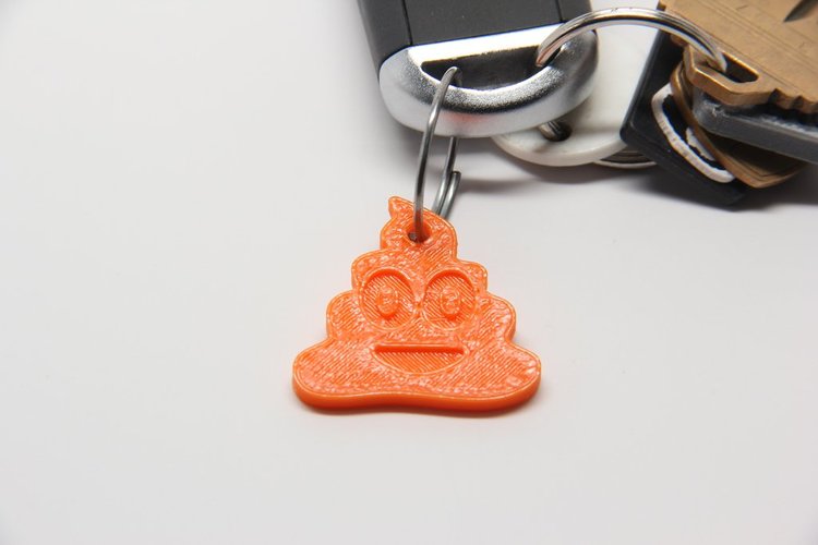 Poop Emoji Keychain 3D Print 31481