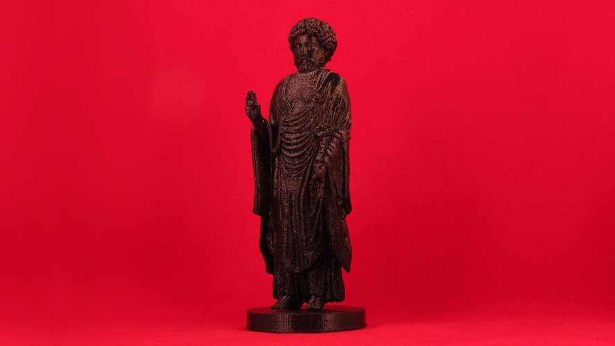 Inverted Standing Buddha Marcus Aurelius with Manual Supports 3D Print 31551