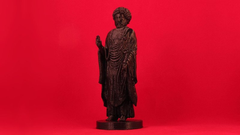 Inverted Standing Buddha Marcus Aurelius with Manual Supports