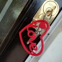 Love Heart Earrings Pendant Key Ring - Thumbnail 3