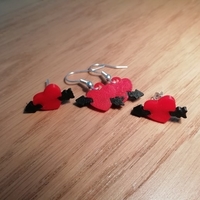 Small Heart and Arrow Earring 3D Printing 315862