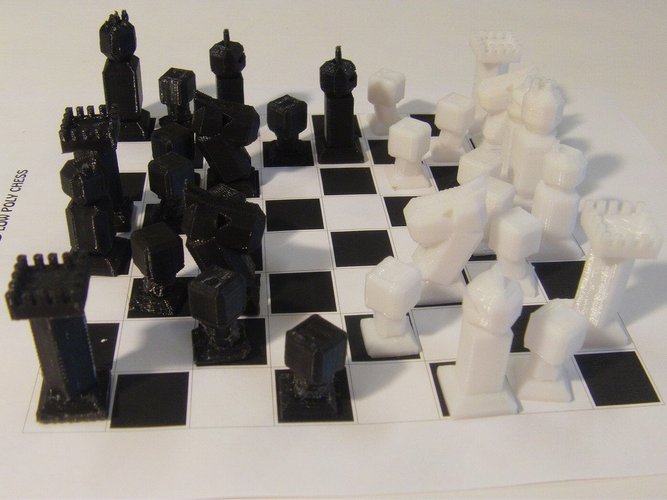 Phelps3D Low Poly Chess Set (1) 3D Print 31588