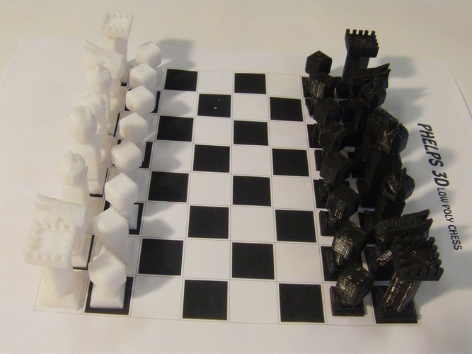 Phelps3D Low Poly Chess Set (1) 3D Print 31591