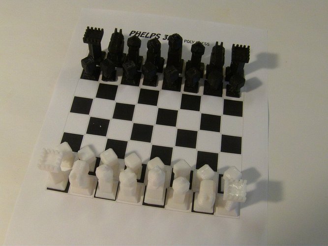 Phelps3D Low Poly Chess Set (1) 3D Print 31594