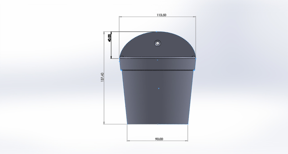 Plant Pot For Wall 113mm wide top 90mm bottom 3D Print 315949