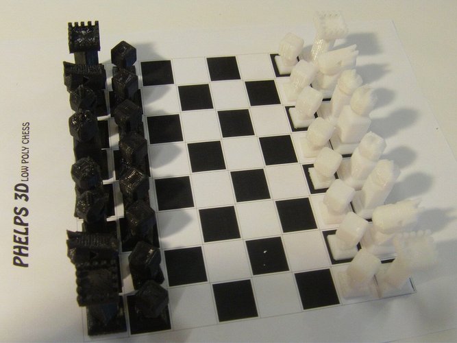 Phelps3D Low Poly Chess Set (1) 3D Print 31595
