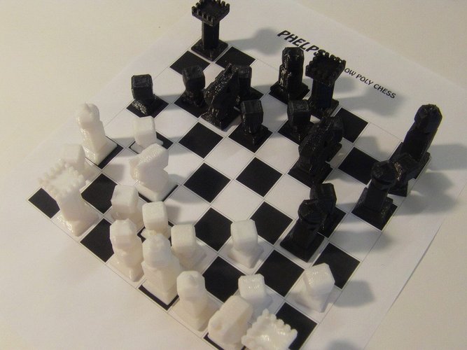 Phelps3D Low Poly Chess Set (1) 3D Print 31596