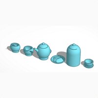 Small Tea Set #Chess 3D Printing 31645