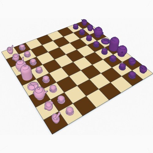 Tea Set #Chess 3D Print 31646