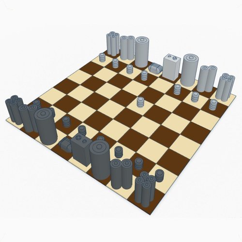 Battery #Chess 3D Print 31647