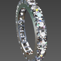 Small anello 24 diamanti 3D Printing 316499