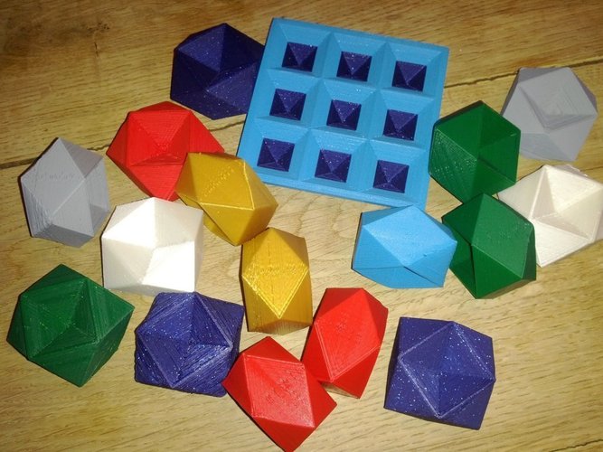 Rhombic dodecahemioctahedron play set