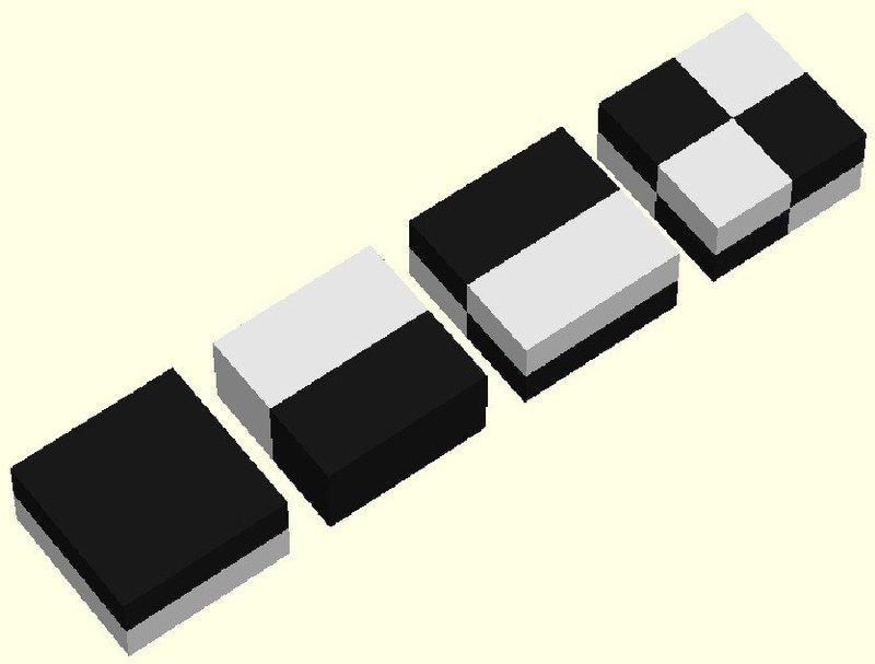 two colour calibration cubes