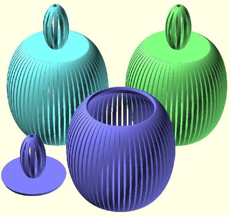 Slotted bowl with lid