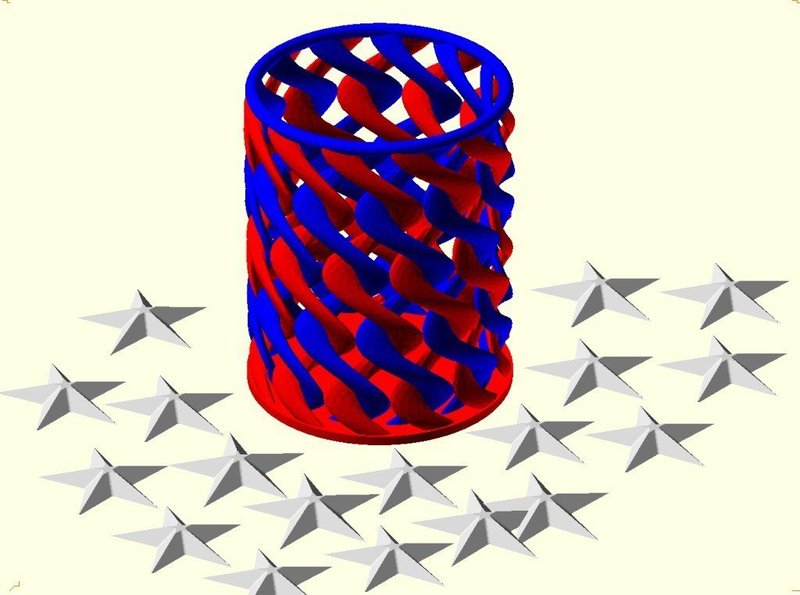 Two Colour(Color) Spiral Cup