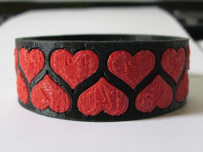 Bezier Heart Bracelet in OpenScad 3D Print 31768